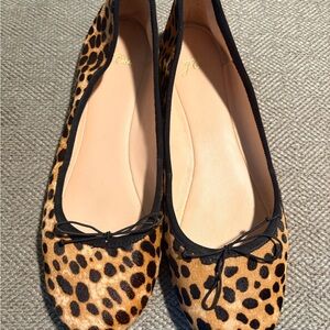 J. Crew Leopard Print Flats with Black Trim